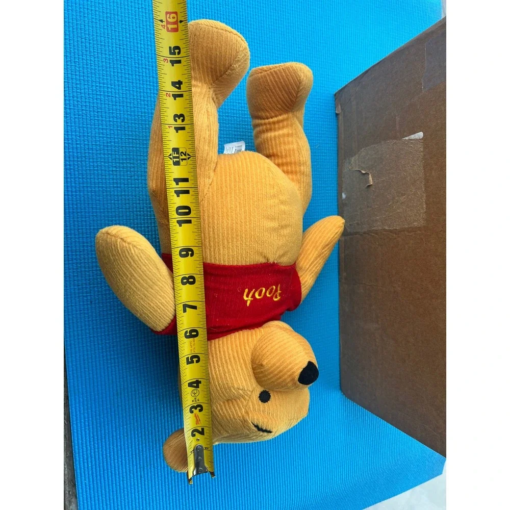 Disney Store Authentic Exclusive Corduroy Winnie The Pooh Bear Plush Yellow Red